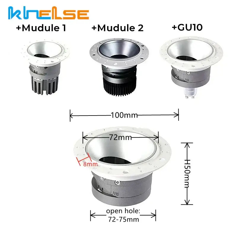 DecorBites™ LED Round Recessed Ceiling Mount Downlight - MR16/GU10 Lamp Socket Holder Fixture