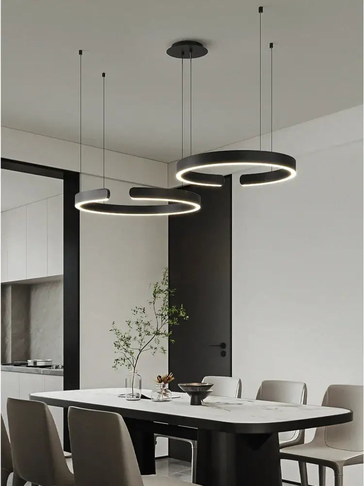 DecorBites™ LED Round Ring Chandelier for Dining Room, Living Room, and Bedroom