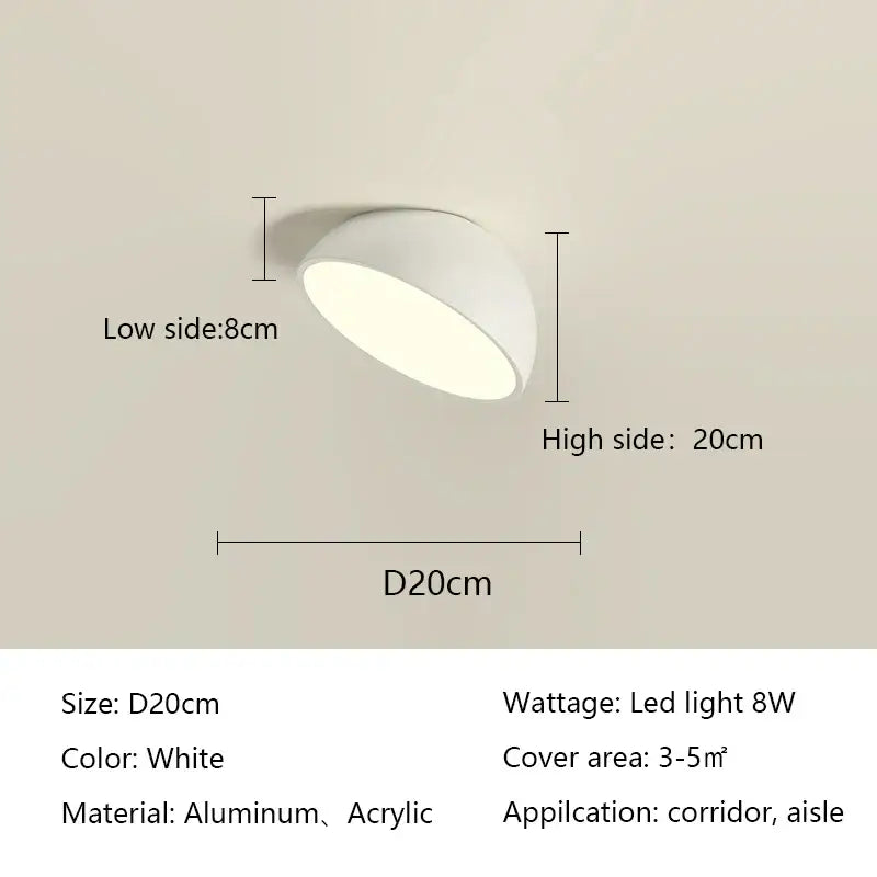 DecorBites™ LED Semicircular Ceiling Light for Bedroom, Aisle, Balcony - Modern & Creative Lighting Fixtures