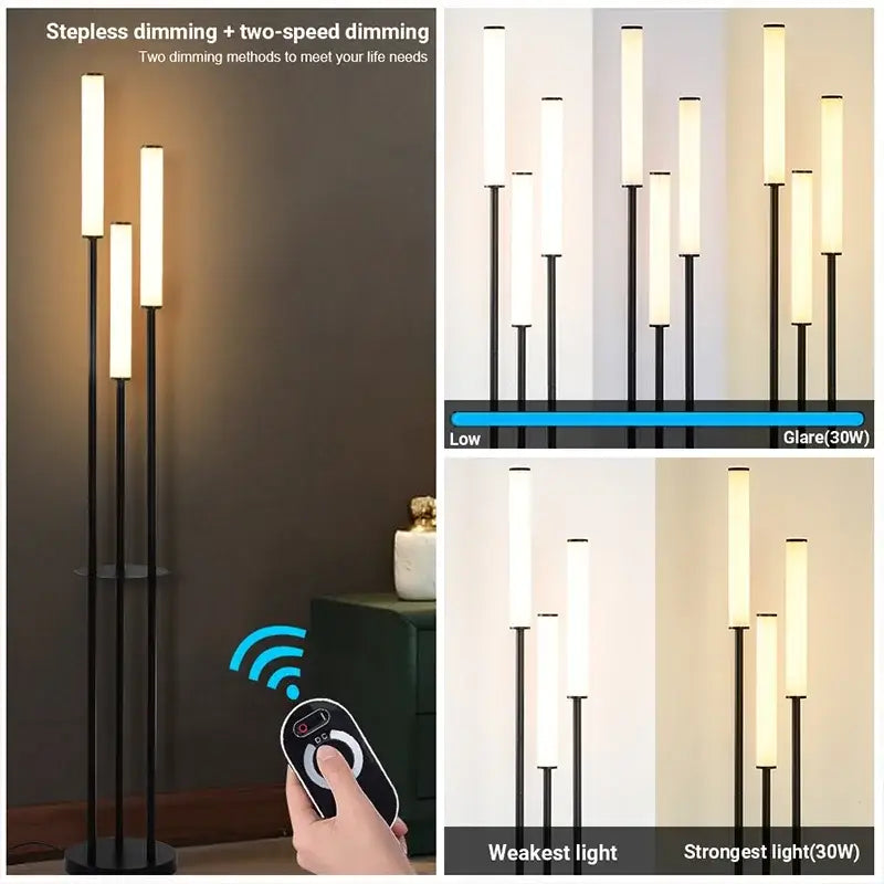 DecorBites™ LED Shelf Floor Lamp Dimmable Remote Control Room Lighting