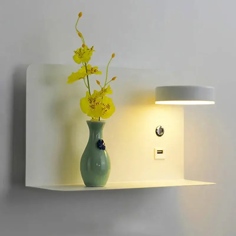 DecorBites™ LED Shelf Wall Lamp with USB Charging Port & Switch