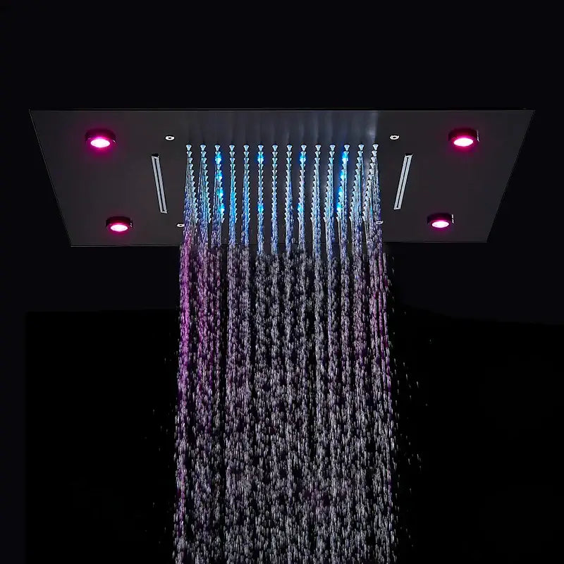 DecorBites™ LED Shower Faucet Ceiling Mount Rainfall Waterfall Head Shower Set