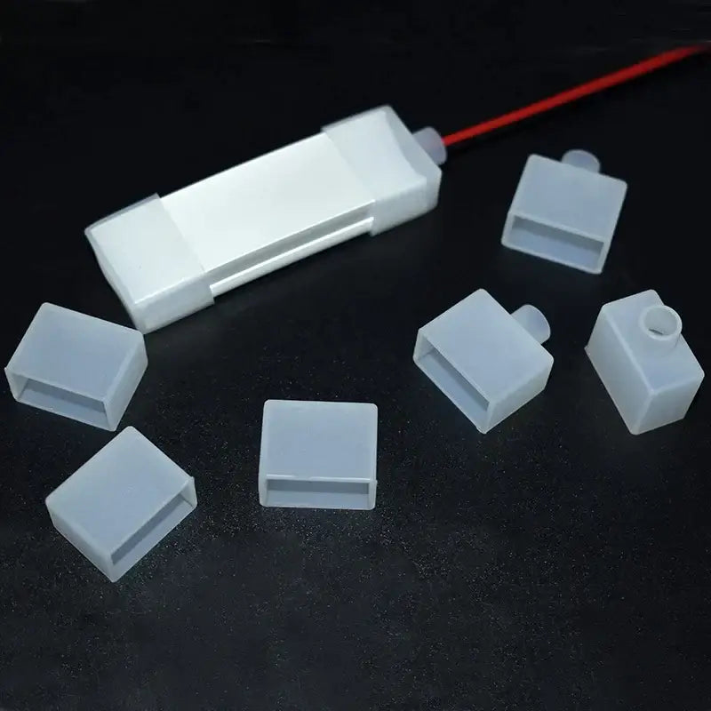 DecorBites™ LED Silicone Tube Profile Connector Clip Plug Neon Strip Lights End Cap Kit