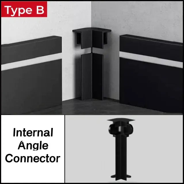 DecorBites™ LED Skirting Aluminum Profiles: Brushed Gold/Black, Conner Baseboard, Diffuser, Stair, Floor, Wall Decor