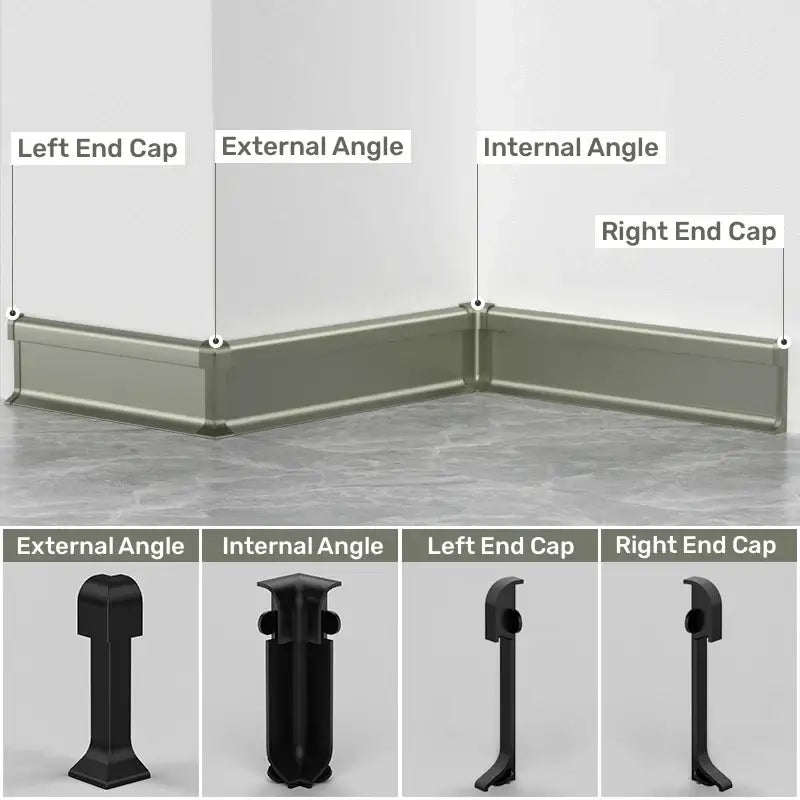 DecorBites™ LED Skirting Line Aluminum Profile for Stylish Backlighting, Stair Lighting & Wall Trim