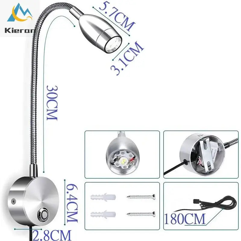 DecorBites™ LED Snake Wall Lamps for Bedroom Study USB Reading Lights