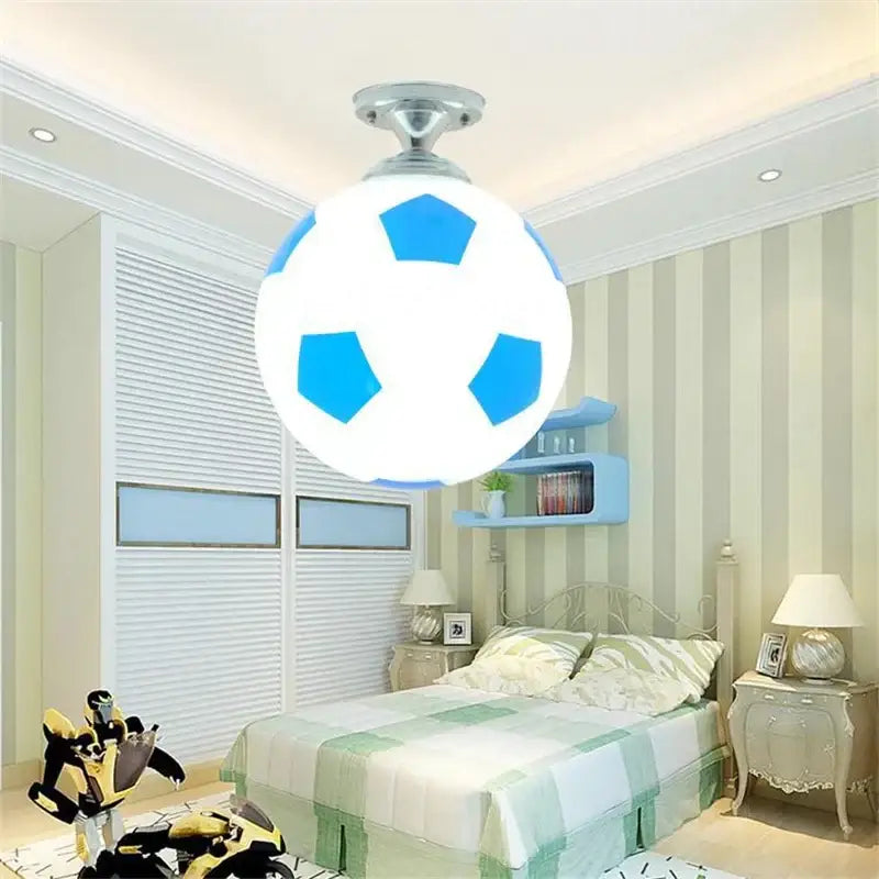 DecorBites™ LED Soccer Ball Ceiling Light for Boys Room, Indoor Lighting Fixture