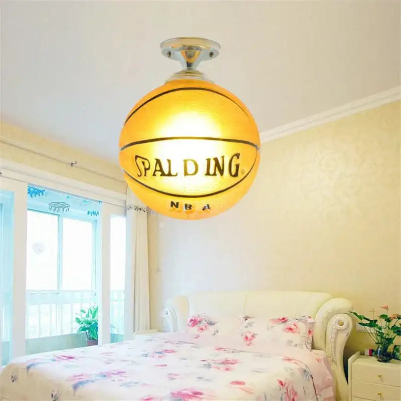 DecorBites™ LED Soccer Ball Ceiling Light for Boys Room, Indoor Lighting Fixture