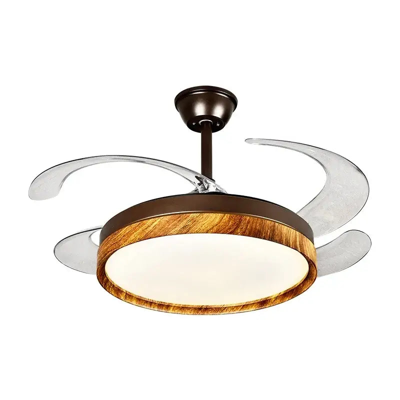 DecorBites™ LED Solid Wood Round Ceiling Fan Light with Remote Control
