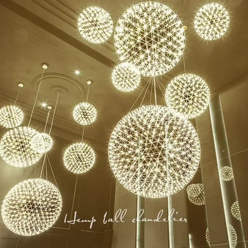 DecorBites™ LED Spark Ball Pendant Light | Modern Stainless Steel Chandelier Lighting