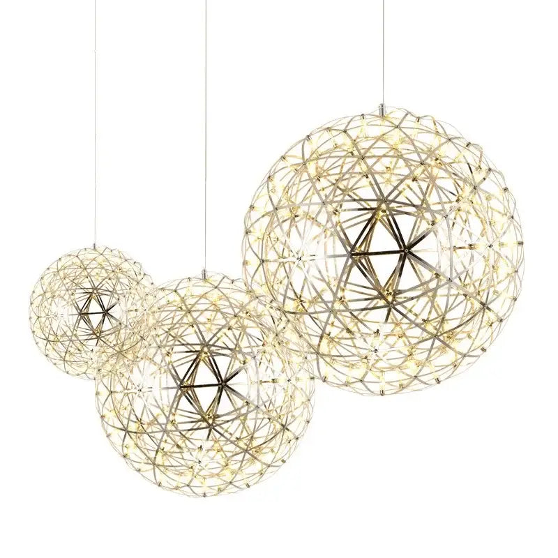 DecorBites™ LED Spark Ball Pendant Light | Modern Stainless Steel Chandelier Lighting