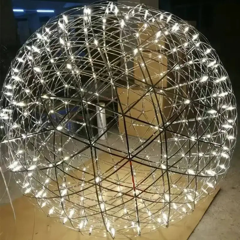 DecorBites™ LED Spark Ball Pendant Light | Modern Stainless Steel Chandelier Lighting