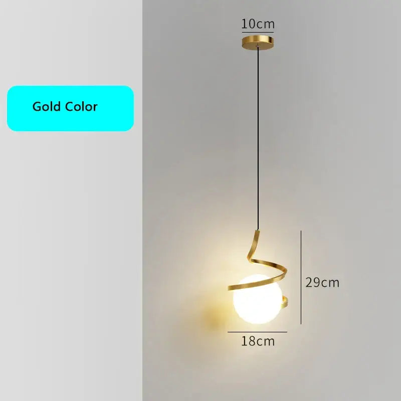 DecorBites™ LED Spiral Pendant Lights Chandelier for Living Room Bedroom Lighting