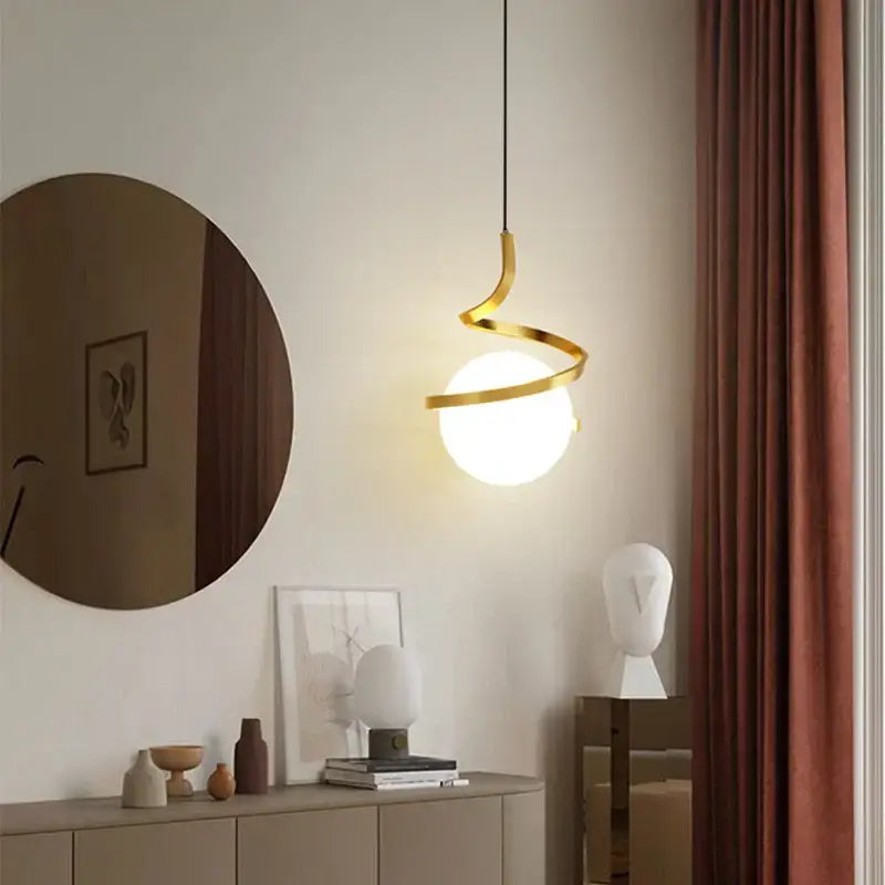 DecorBites™ LED Spiral Pendant Lights Chandelier for Living Room Bedroom Lighting