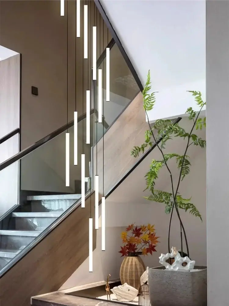 Modern white cylindrical led spiral staircase pendant lights from decorbites for stylish home decor lighting