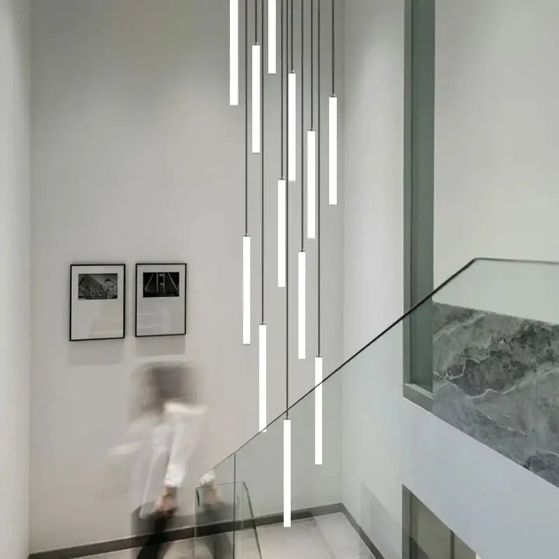 DecorBites™ LED Spiral Staircase Chandelier - Modern Home Lighting