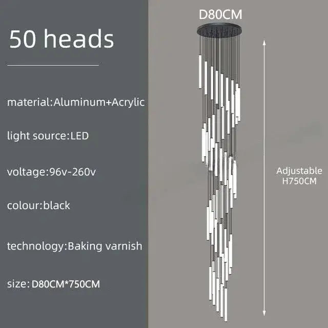 DecorBites™ LED Spiral Staircase Chandelier - Modern Home Lighting