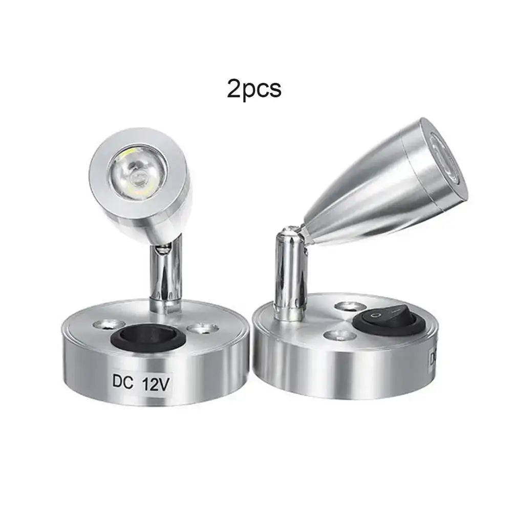 DecorBites™ LED Spot Reading Light 2pcs DC12V 3W 6000K Cold White for RV Caravan Camp Boat