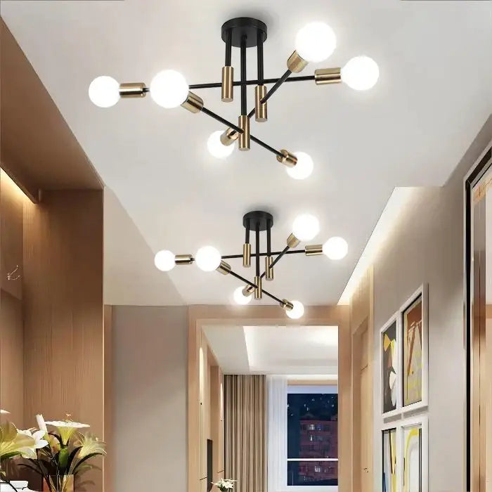 DecorBites™ ثريا سبوتنيك LED ومصابيح سقف لغرفة النوم وغرفة المعيشة
