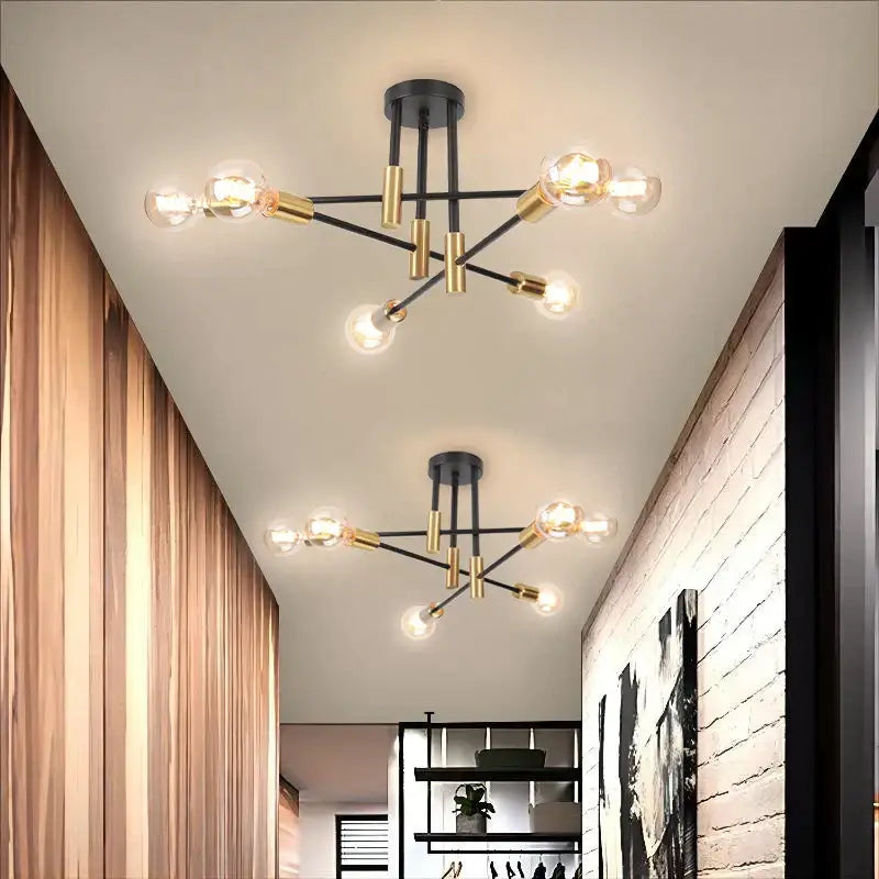 DecorBites™ ثريا سبوتنيك LED ومصابيح سقف لغرفة النوم وغرفة المعيشة