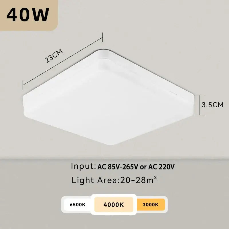 DecorBites™ LED Square Ceiling Light: Modern Kitchen Surface Mount Chandelier Fixture for Home Decor