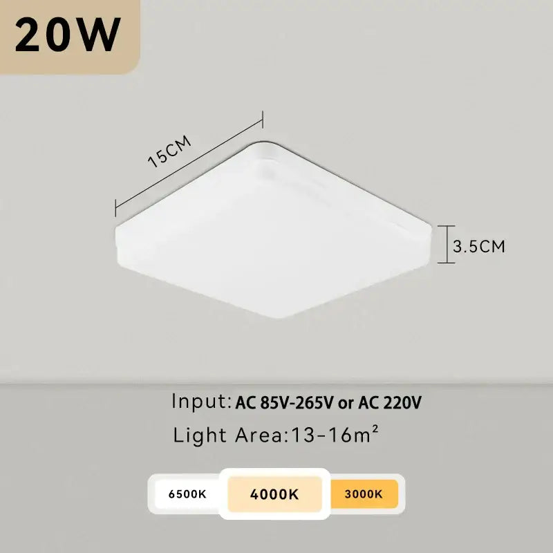 DecorBites™ LED Square Ceiling Light: Modern Kitchen Surface Mount Chandelier Fixture for Home Decor