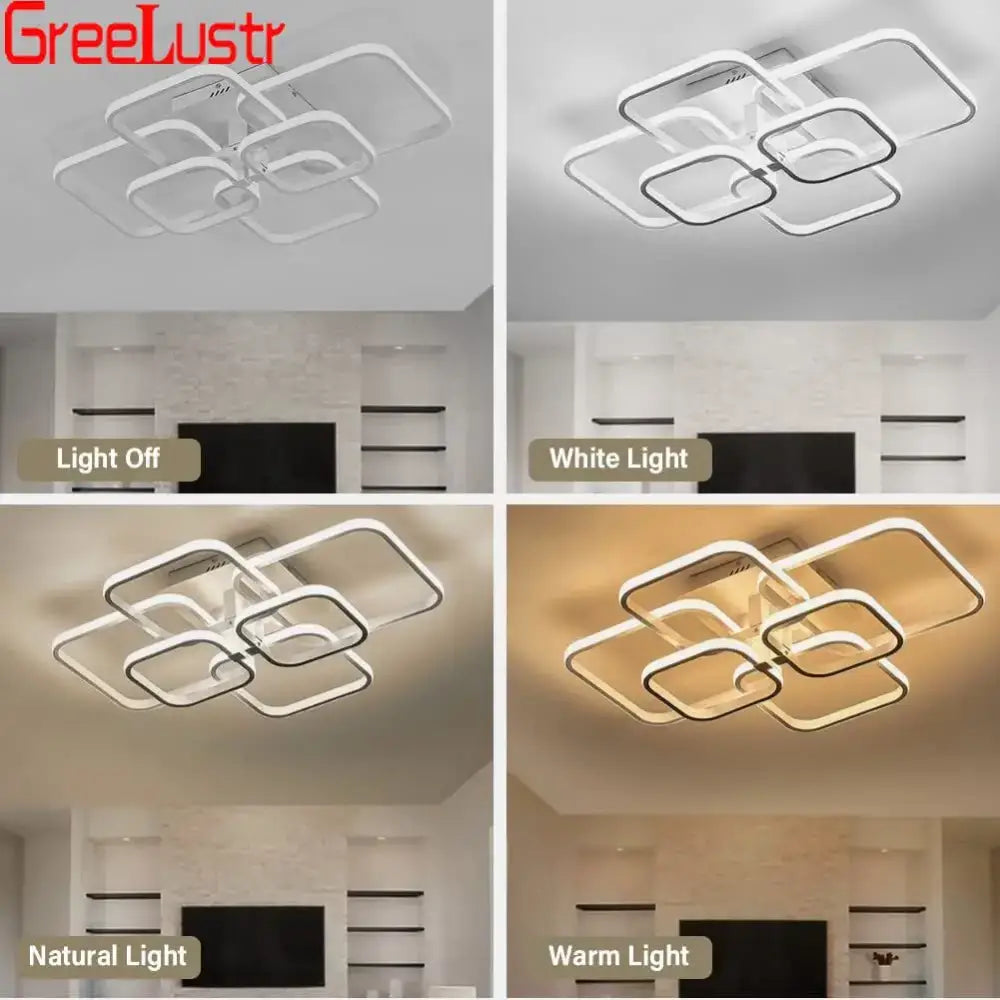 DecorBites™ LED Square Chandelier Ceiling Light for Living Room Bedroom