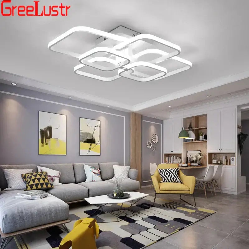 DecorBites™ LED Square Chandelier Ceiling Light for Living Room Bedroom