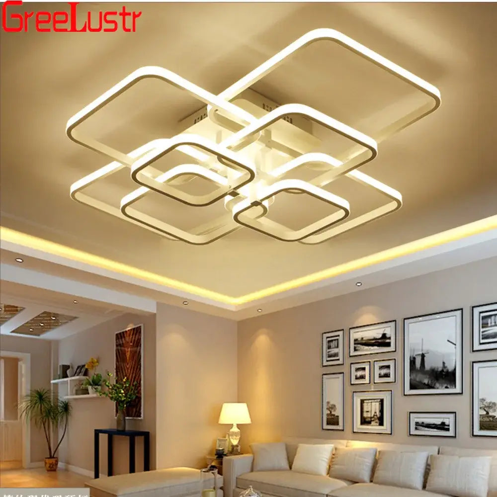 DecorBites™ LED Square Chandelier Ceiling Light for Living Room Bedroom