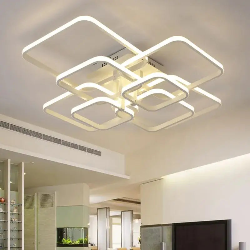 DecorBites™ LED Square Chandelier Ceiling Light for Living Room Bedroom