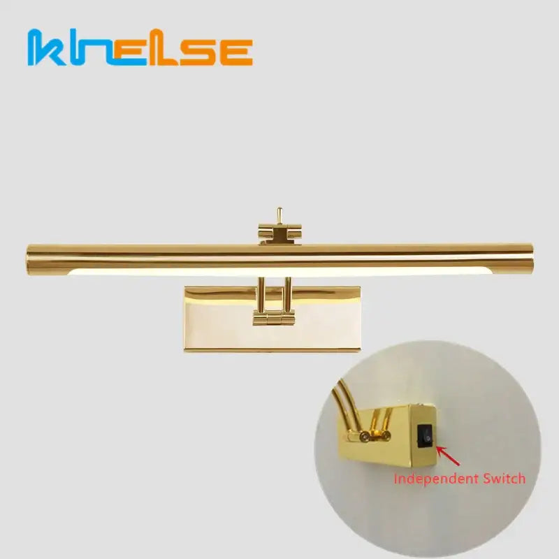 DecorBites™ LED Stainless Steel Bathroom Wall Lamp Switch Waterproof Cosmetic Mirror Sconce