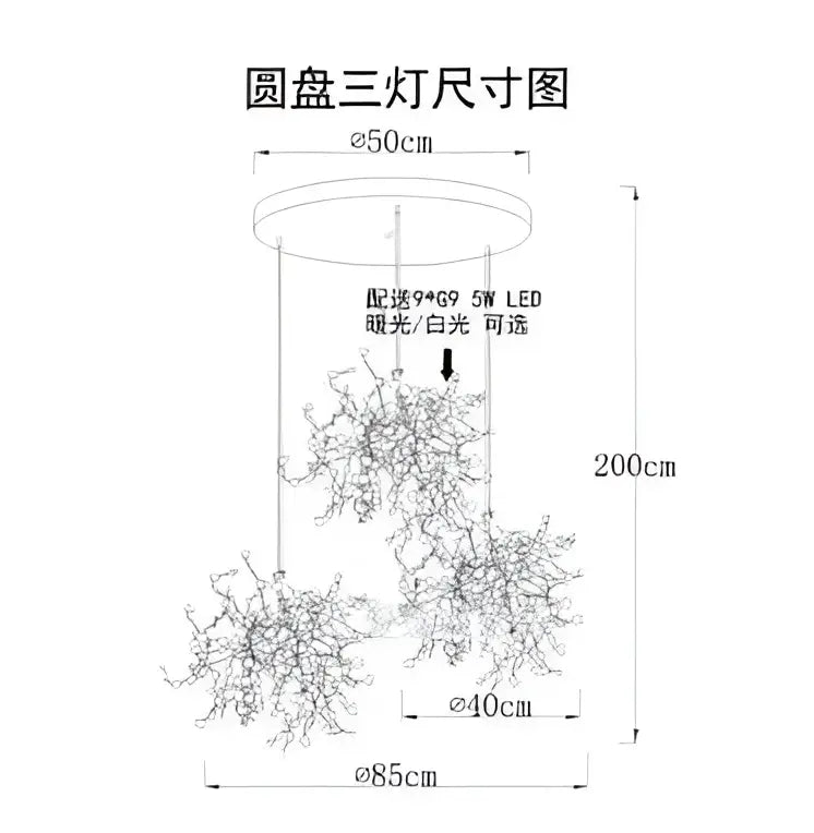 DecorBites™ LED Stainless Steel Chandelier Pendant Lights for Modern Home Decor Lighting