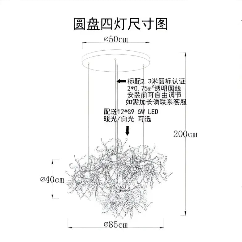DecorBites™ LED Stainless Steel Chandelier Pendant Lights for Modern Home Decor Lighting