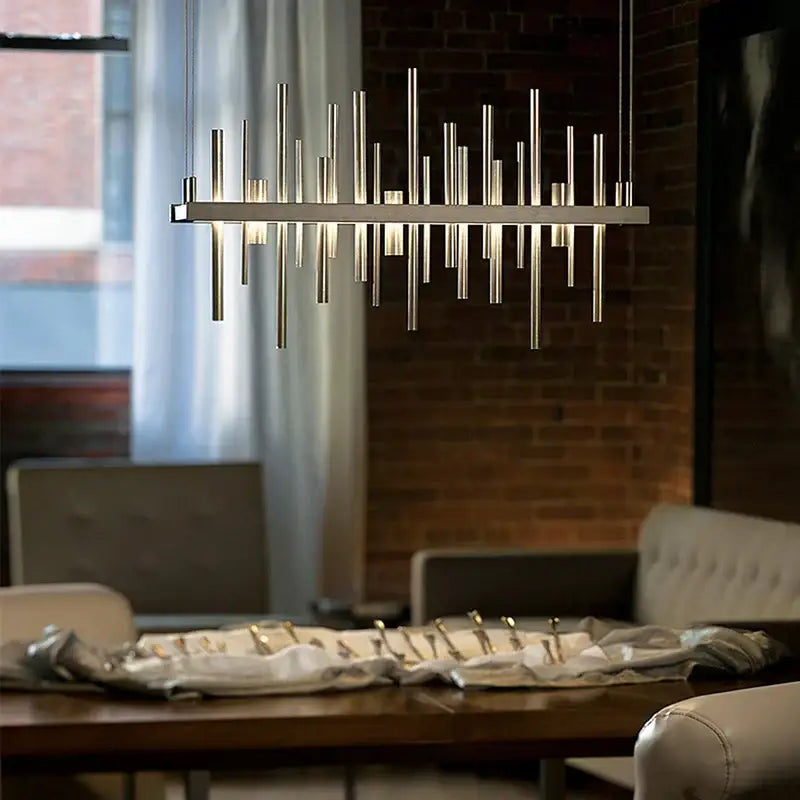 DecorBites™ LED Stainless Steel Pendant Light Chandelier for Home Decor in Foyer, Living Room, Bedroom, Restaurant