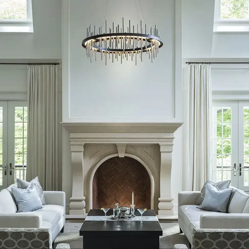DecorBites™ LED Stainless Steel Pendant Light Chandelier for Home Decor in Foyer, Living Room, Bedroom, Restaurant