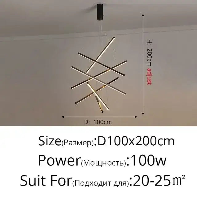 DecorBites™ LED Stair Ceiling Chandelier for Living Room