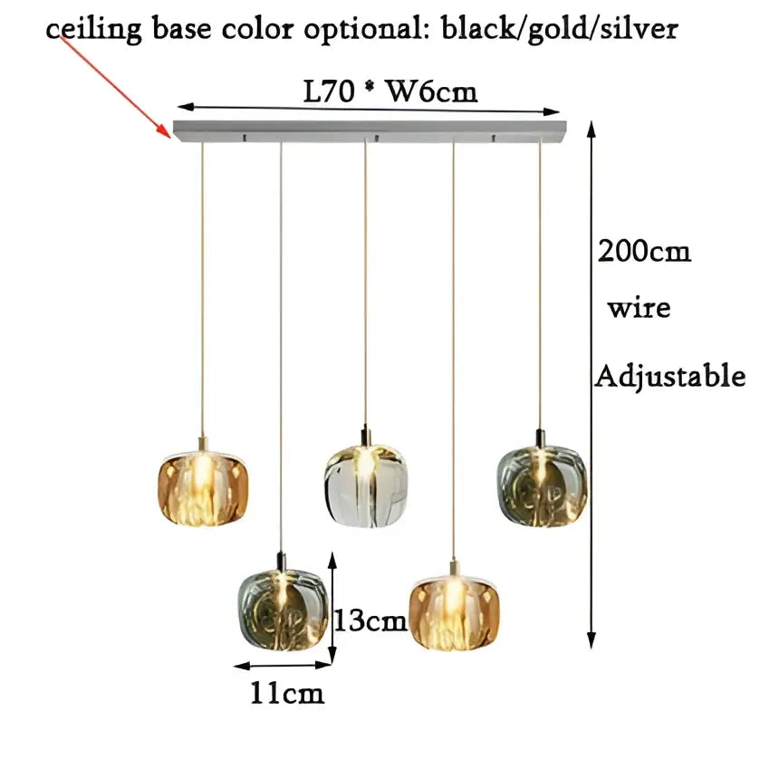DecorBites™ LED Stair Chandelier: Luxury Amber/Crystal Indoor Lighting Fixture