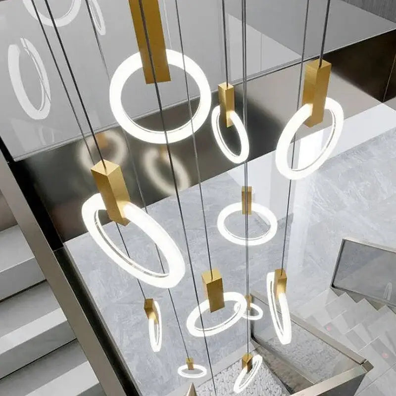 DecorBites™ LED Stair Chandelier: Modern Nordic Living Room Ceiling Pendant Lamps