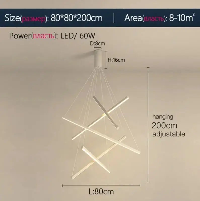 DecorBites™ LED Stair Chandelier: Modern, Simple, Villa Hall, Hotel Decor, Indoor Lighting