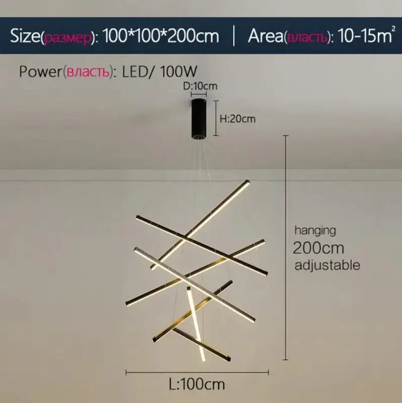 DecorBites™ LED Stair Chandelier: Modern, Simple, Villa Hall, Hotel Decor, Indoor Lighting