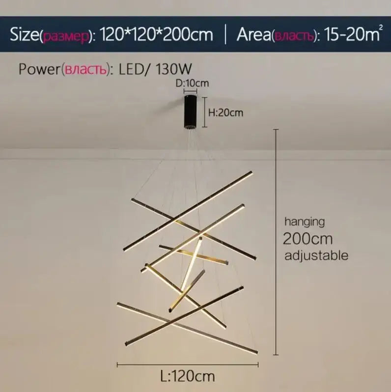 DecorBites™ LED Stair Chandelier: Modern, Simple, Villa Hall, Hotel Decor, Indoor Lighting