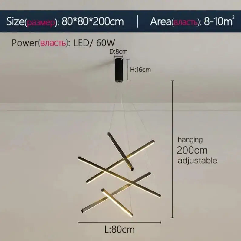 DecorBites™ LED Stair Chandelier: Modern, Simple, Villa Hall, Hotel Decor, Indoor Lighting