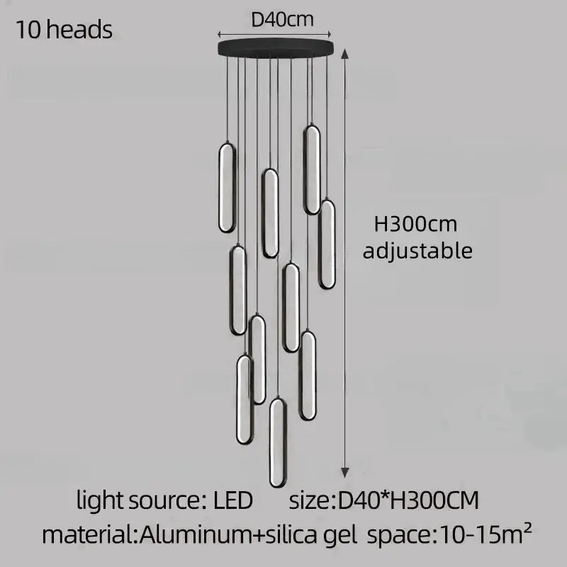 DecorBites™ LED Staircase Branch Chandelier for Modern Living & Dining Rooms