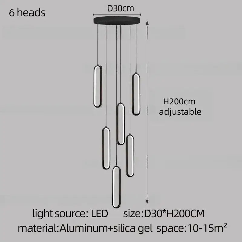 DecorBites™ LED Staircase Branch Chandelier for Modern Living & Dining Rooms