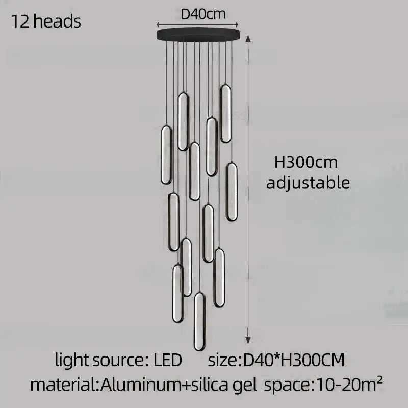 DecorBites™ LED Staircase Branch Chandelier for Modern Living & Dining Rooms