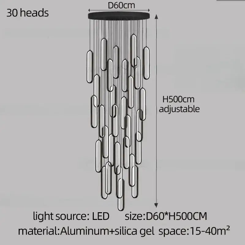 DecorBites™ LED Staircase Branch Chandelier for Modern Living & Dining Rooms