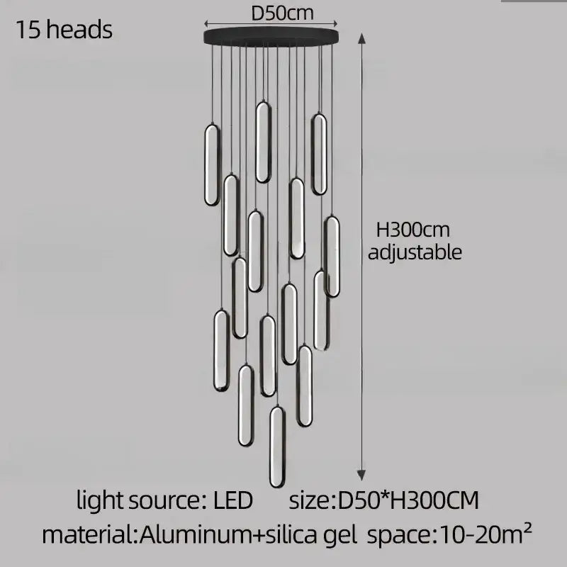 DecorBites™ LED Staircase Branch Chandelier for Modern Living & Dining Rooms