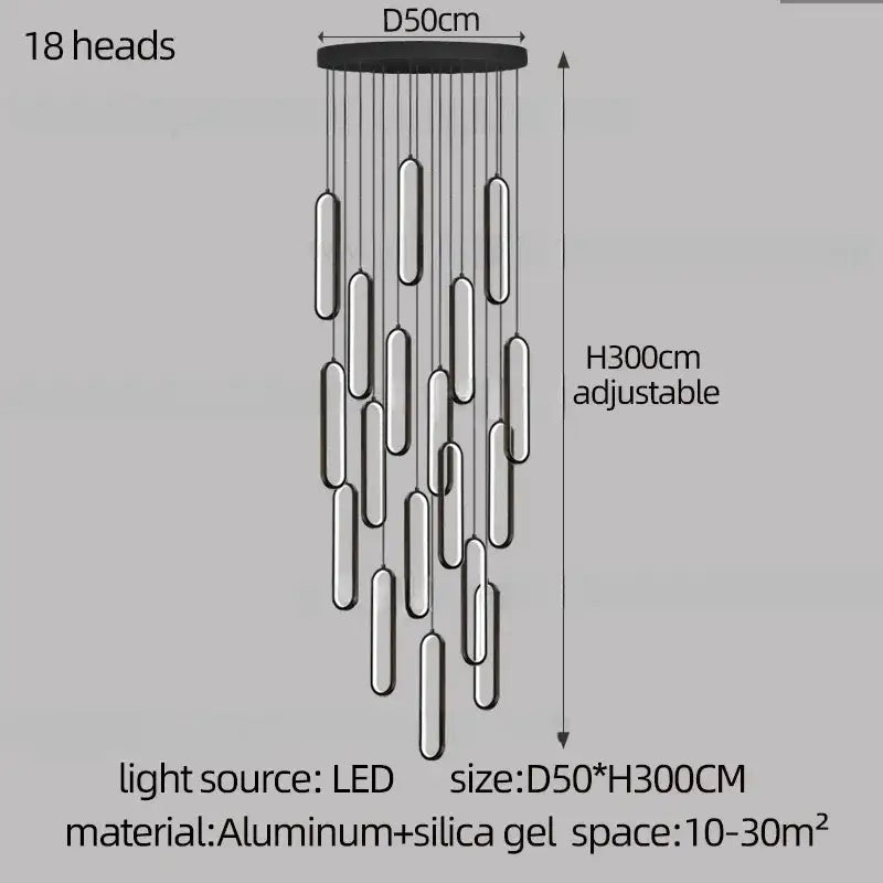 DecorBites™ LED Staircase Branch Chandelier for Modern Living & Dining Rooms