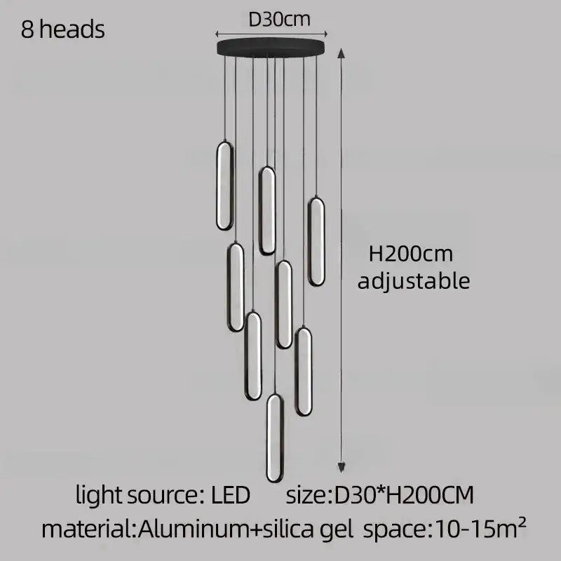 DecorBites™ LED Staircase Branch Chandelier for Modern Living & Dining Rooms