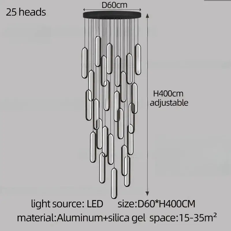 DecorBites™ LED Staircase Branch Chandelier for Modern Living & Dining Rooms